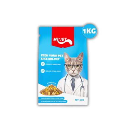 Hạt Cho Mèo Trưởng Thành Mr.Vet Digestion Care - Vị Gà và Bò 1kg